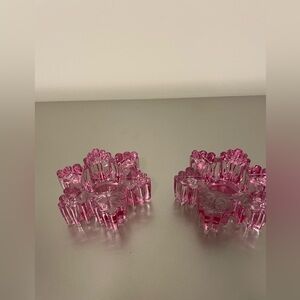 Pink Crystal Candle Holders